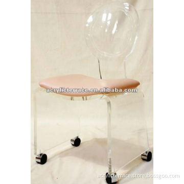Clear/Wholesale/Luxuriant Acrylic living chair with wheels/furniture
